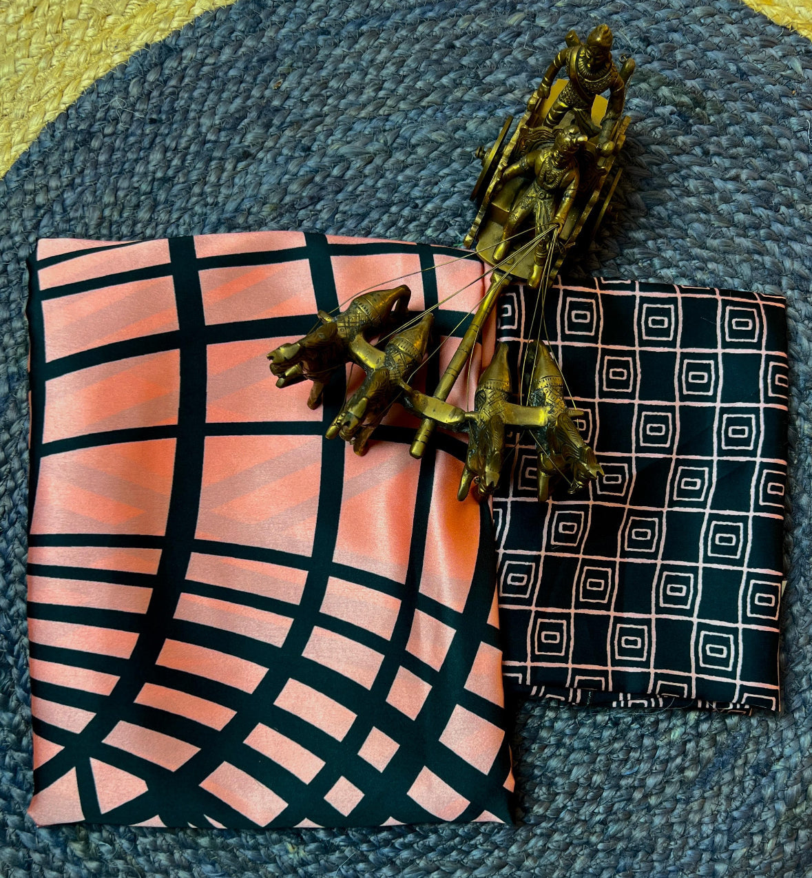 Modern Elegance in Peach Satin Saree